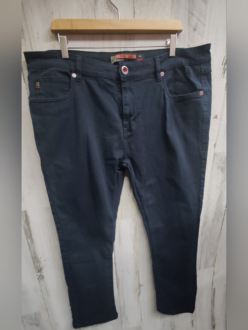 Redemption Dark Blue Denim Jeans Men's 38W Measured Stretch Nice Condition